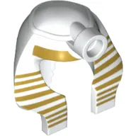 Headdress Nemes (Mummy) with Stud, Gold Stripes Thick at Top and 9 Gold Stripes Thin at Sides Print