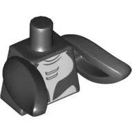 Torso Orca with White Ventral Patch Print, Black Fins
