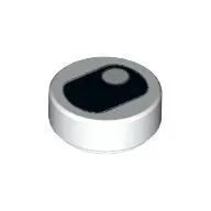 Tile Round 1 x 1 with Squinted Eye, Top Side Pupil print
