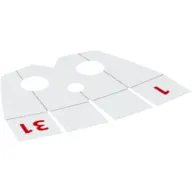 Neckwear Cape Collar, Square with Red '1' and '31' Print