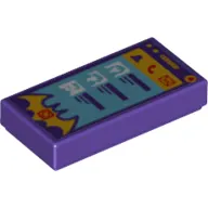 Tile 1 x 2 with Smart Phone with Contact, Phone, Mail and Batgirl Logo Shape Print