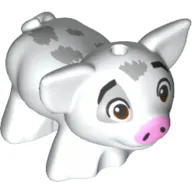 Animal, Pig, Small with Bright Light Pink Snout, Light Bluish Grey Spots, Happy (Pua)