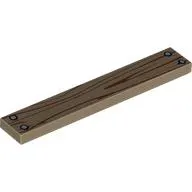 Tile 1 x 6 with Wood Decoration Print
