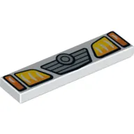 Tile 1 x 4 with Yellow and Orange Headlights Print