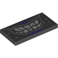 Tile 2 x 4 with Mouth with Sinister Smile, Light Bluish Gray Teeth and Dark Bluish Gray Lips