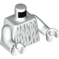 Torso Light Bluish Gray Fur Print (Moroff), White Arms and Hands