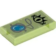 Tile 1 x 2 with Black Evil Eye and Silver Necklace Print