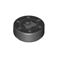 Tile Round 1 x 1 with Filler / Fuel / Gas Cap print