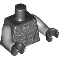 Torso Armor, Dark Bluish Gray with Wolf Head Emblem Print, Light Bluish Gray Arms, Black Hands