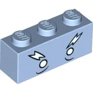 Brick 1 x 3 with White Eyes and Lighting Shaped Eyebrows (Ice King) Print