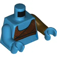 Torso, Odd Arms, Crop Top, Dark Brown, Bare Midriff Print (Aayla Secura), Left Dark Brown Arm, Right Dark Azure Arm, Dark Azure Hands