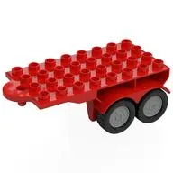 Duplo Trailer Flatbed 4 x 8 with Hook and 4 Light Bluish Gray Wheels
