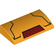 Brick Curved 2 x 4 x 2/3 No Studs, with Bottom Tubes and Iron Man Mask Print