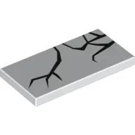 Tile 2 x 4 with Black Cracks Print