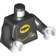Torso Coat, Batman Logo in Yellow Oval, Gold Pocket Watch Print, Black Arms, White Hands (Alfred Pennyworth)