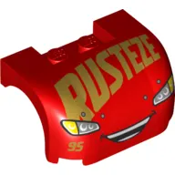 Vehicle Body, Wheel Arch / Mudguard 3 x 4 x 1 2/3 Curved with Front with Headlights, Grill and 'Rust-eze' Print