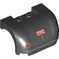 Vehicle Body, Wheel Arch / Mudguard 3 x 4 x 1 2/3 Curved with Front with Taillight and 'MOON SHNE' Licence Plate Print