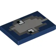 Tile 2 x 3 with Pixelated Squid Face print