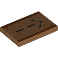 Tile 2 x 3 - Centered Black Minecraft Style Arrow - Dark Brown Lines with Single Pixel Square Print