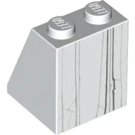 Brick Sloped 65° 2 x 2 x 2 with Bottom Tube and Cracked Rock Print