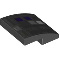 Brick Curved 2 x 2 x 2/3 with 2 Purple Squares Print