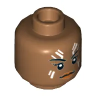 Minifig Head Valkyrie, Eyebrows, White Tattoos on Forehead and Cheeks Print