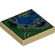 Tile 2 x 2 with Map Ninjago Print
