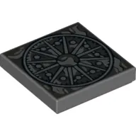 Tile 2 x 2 with Wheel, Radiating Lines/Spokes print