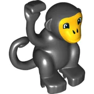 Duplo Animal Monkey with Curly Side Tail, Bright Light Orange Face Print