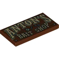 Tile 2 x 4 with "Anton's Bait Shop" Print