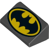 Brick Sloped 30° 1 x 2 x 2/3 with Batman Logo