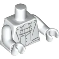 Torso Tuxedo with Ruffle Print, White Arms and Hands