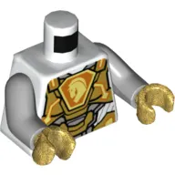 Torso Armor, Gold Plates, Orange Shield with Horse Head Print, Light Bluish Gray Arms, Pearl Gold Hands