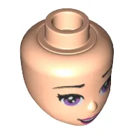 Minidoll Head with Lavender Eyes, Dark Pink Lips, Open Mouth Print