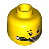Minifig Head Nancy, Headgear Braces, Freckles, Smile with Teeth / Raised Eyebrow Print