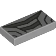 Tile 1 x 2 with Dark Bluish Gray Thick and Thin Lines Print