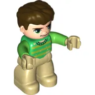 Duplo Figure with Thick Hair Combed Forward, with Lime/Green Shirt (Sandman)