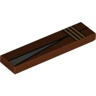Tile 1 x 4 with Tan Stripes, Dark Bluish Gray Triangle, Thick Black Outlines Print (Rey)