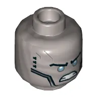 Minifig Head Zane, Bright Light Blue Eyes and Angry Eyebrows Print