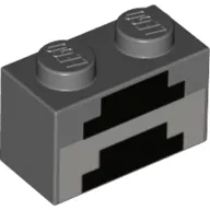 Brick 1 x 2 with Pixelated Forge Print