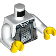 Torso Vest, Radio, ID Tag Print (Police), White Arms, Yellow Hands