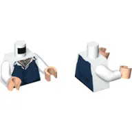 Torso Shirt with Dark Blue Vest, Claw Necklace on Light Nougat Neck Print, White Arms, Light Nougat Hands