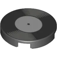 Tile Round 2 x 2 with Vinyl Record, White Label print