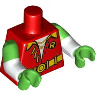 Torso, Dual Molded Arms, Shirt, Yellow Belt, Yellow Laces, Yellow 'R' in Black Circle, Gold Necklace Print, Bright Green Sleeves Pattern, White Arms, Bright Green Hands