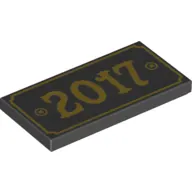 Tile 2 x 4 with '2017' print