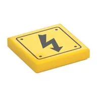 Tile 2 x 2 with Electric Danger Symbol print