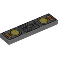 Tile 1 x 4 with Headlights, Grill print