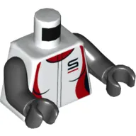 Torso Racing Jacket with 'S' Print, Black Arms and Hands