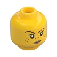Minifig Head, Freckles, Peach Lips, Smirk / Left Eye Winking