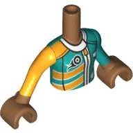 Minidoll Torso Girl with Race Suit, Zippers, Tyre Print